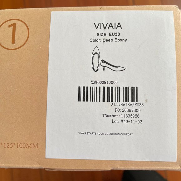 Vivaia Pointed Toe Kitten Heels Black Sz 38 (US 7.5) - Picture 4 of 6